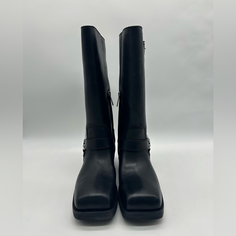 Michael Kors Crosby Moto Boots Black Leather Biker Women’s Boots Size 10M NWB - Picture 6 of 11